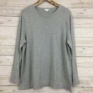 J. JILL | Solid Grey Cotton Blend Sweater